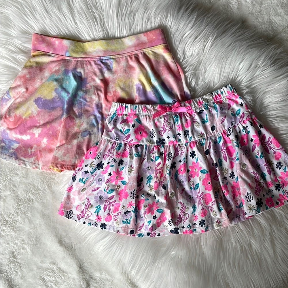 Bundle of 2 Girls Colorful and Floral Skorts/Skirts, size 10/12